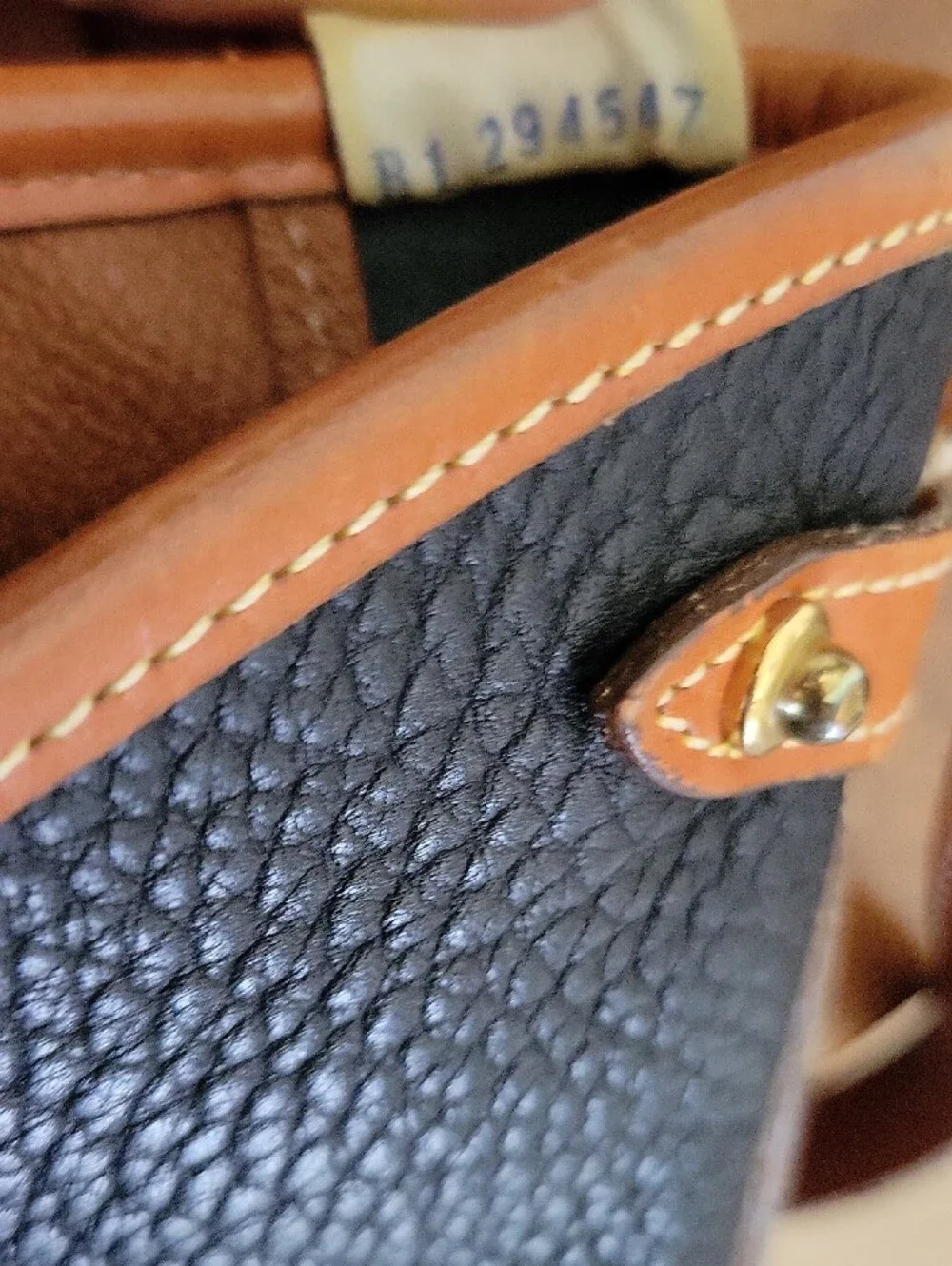 Dooney & Bourke Rare Black Pebbled Leather Calvary Spectator Bag